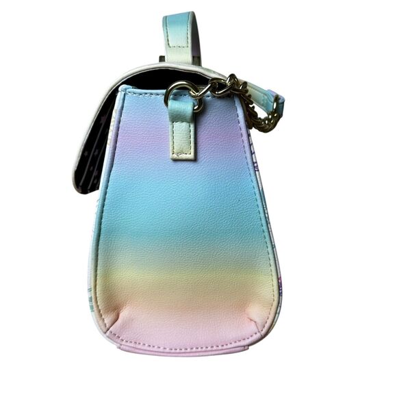 Betsey Johnson Luv Pastel Rose Butterfly White Crossbody Snap Handbag Y2K Spring - Picture 4 of 13